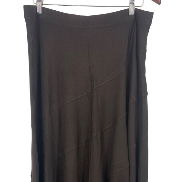 Chicos Midi Skirt Size 2 Large Brown Maxi Long Stretch Full Women NWT New - Picture 3 of 8